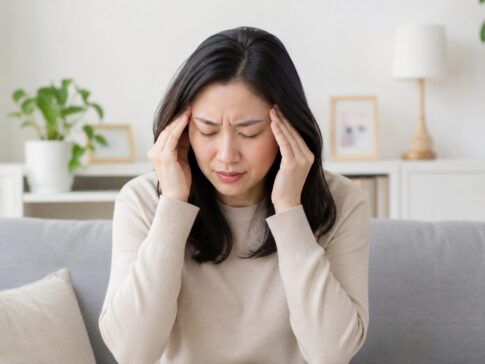 偏頭痛に悩む女性